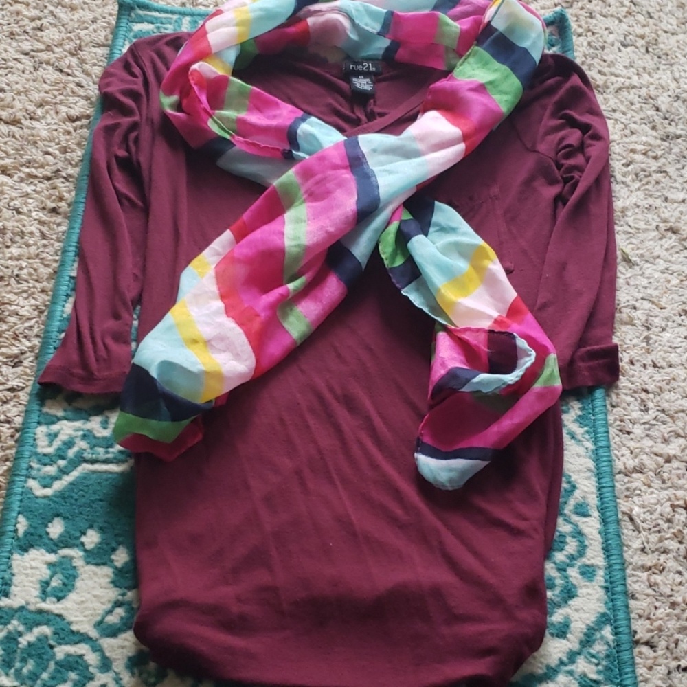 Top with scarf